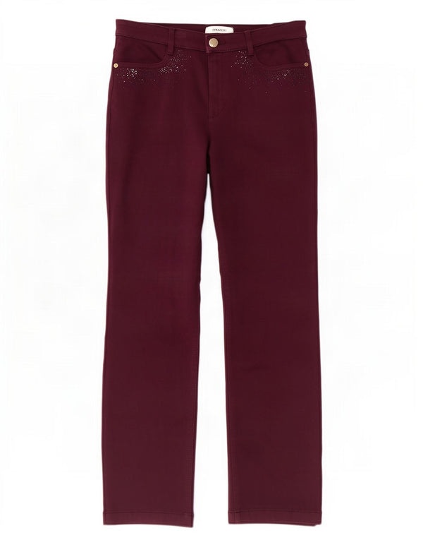 Marks & Spencer Γυναικείο ίσιο casual παντελόνι UK 12 Medium W30 L28 Purple