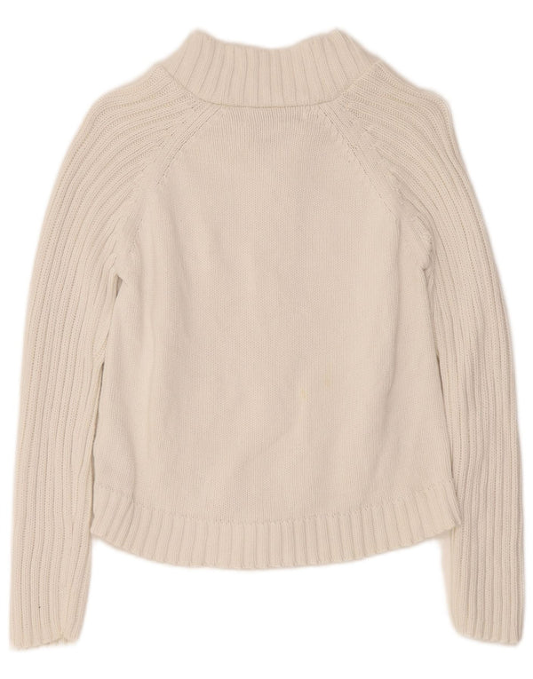 Zara Γυναικείο πουλόβερ Trafaluc Crop Full Zip Ζακέτα UK 14 Large White