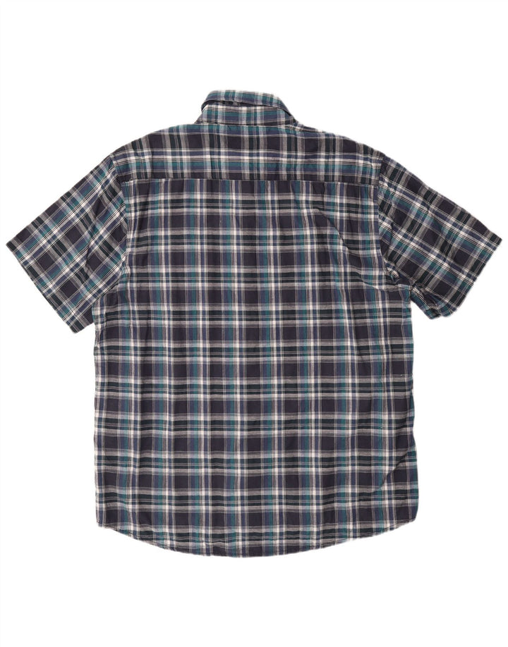 Ανδρικό κοντομάνικο πουκάμισο Avirex 2XL Navy Blue Check Cotton