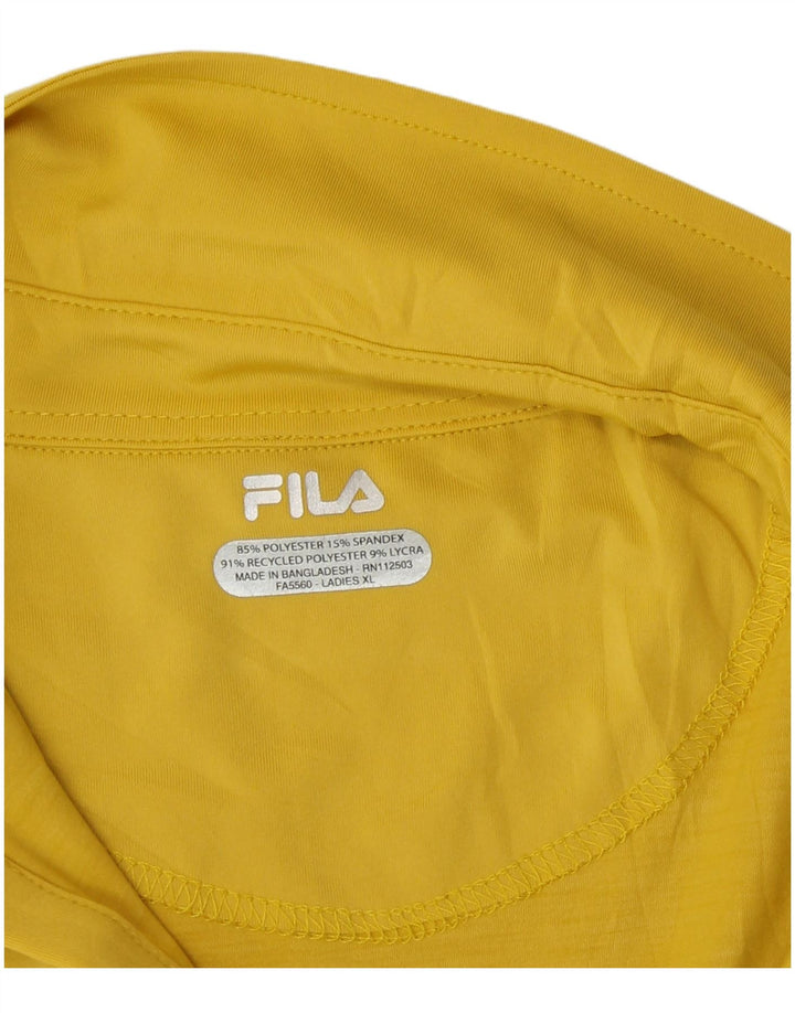Fila Γυναικείο Πόλο Μπλουζάκι UK 18 XL Κίτρινο Πολυεστέρας