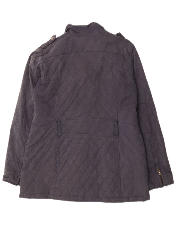 CREW ΕΝΔΥΜΑΤΑ Γυναικείο στρατιωτικό καπιτονέ μπουφάν UK 14 Large Navy Blue από βαμβάκι