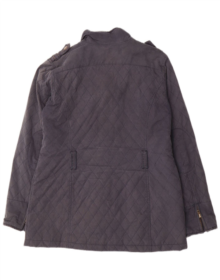 CREW ΕΝΔΥΜΑΤΑ Γυναικείο στρατιωτικό καπιτονέ μπουφάν UK 14 Large Navy Blue από βαμβάκι