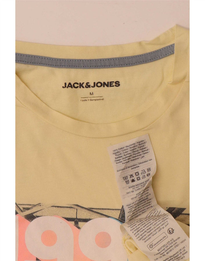 Ανδρικό γραφικό μπλουζάκι Jack & Jones, μεσαίο κίτρινο βαμβακερό