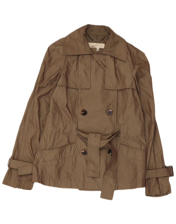 Zara Γυναικεία κοντή καμπαρντίνα UK 10 Small Khaki Polyester