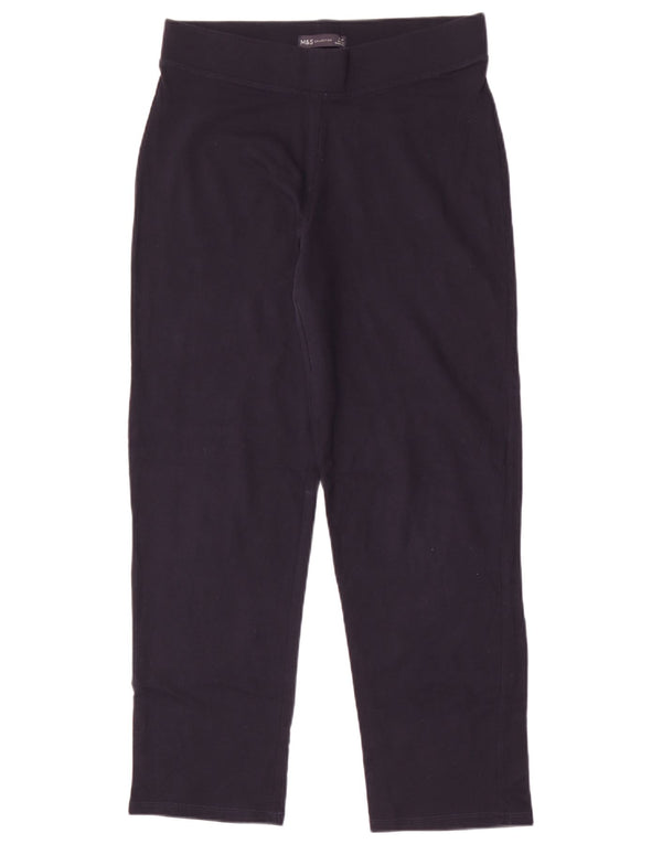 Marks & Spencer Γυναικεία φόρμα παντελόνια UK 12 Medium Navy Blue Cotton