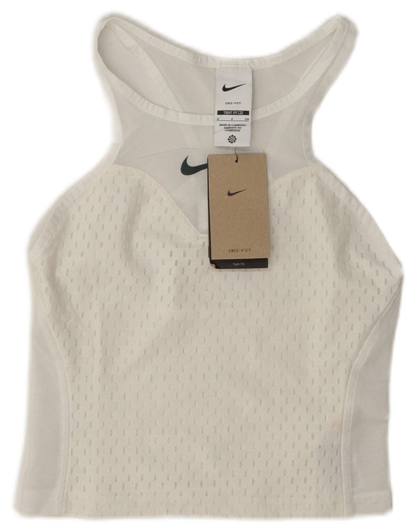 Γυναικεία στενή εφαρμογή Nike See Through Crop Vest Top 8 Small White Polyester
