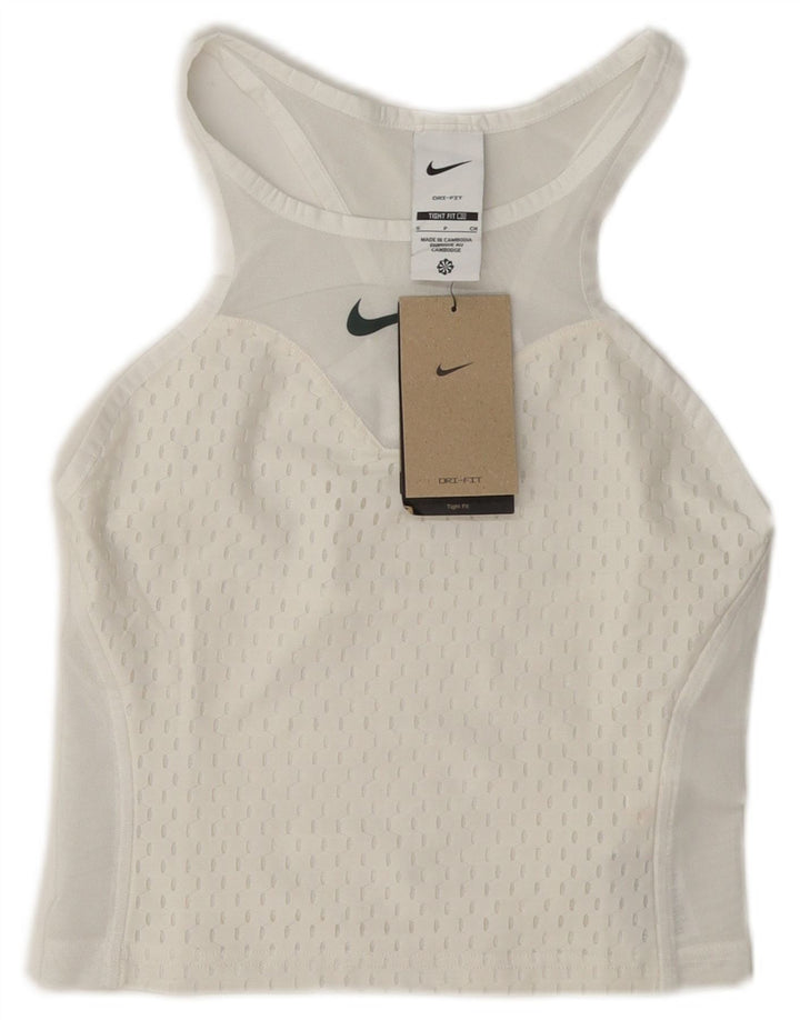 Γυναικεία στενή εφαρμογή Nike See Through Crop Vest Top 8 Small White Polyester