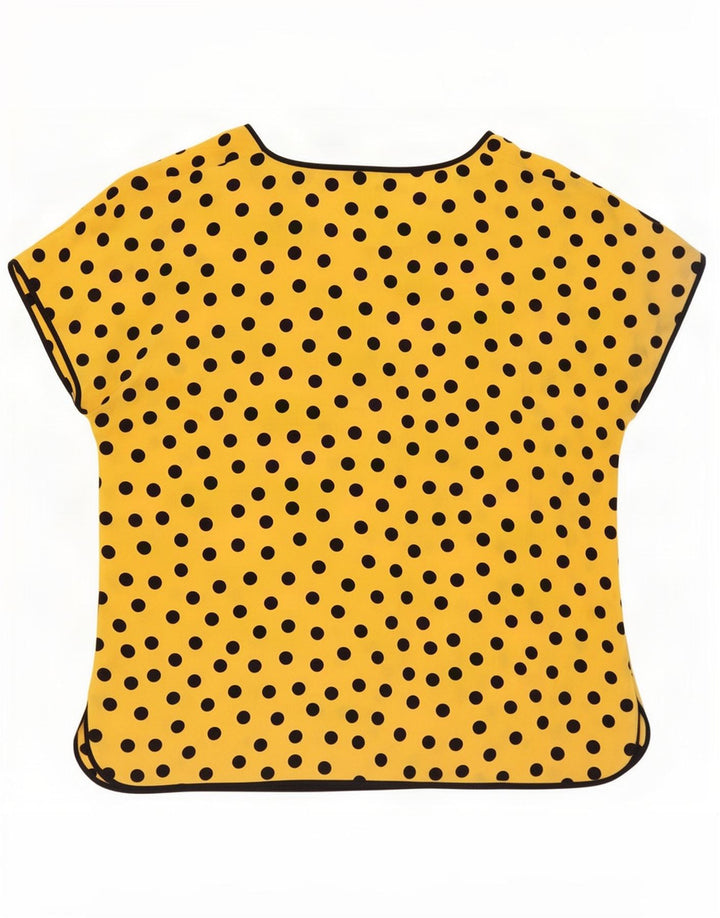 Vintage γυναικεία μπλούζα Top XL Yellow Spotted Silk