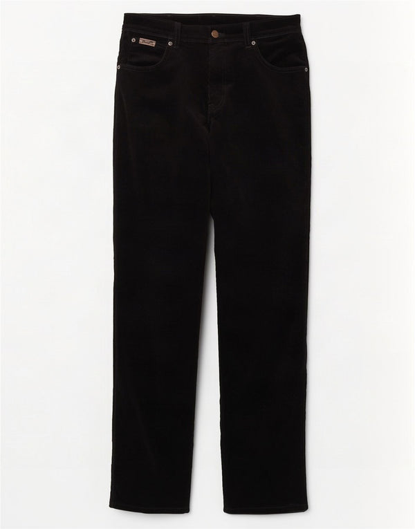 Wrangler Ανδρικό Texas Stretch ίσιο κοτλέ παντελόνι W32 L34 μαύρο βαμβακερό