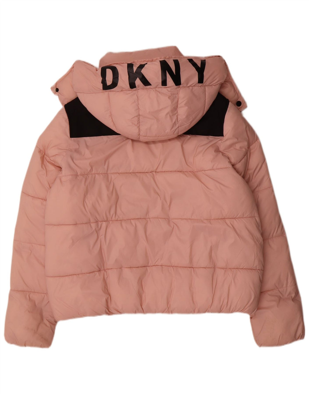 Dkny γυναικείο μεγάλο γραφικό μπουφάν με επένδυση UK 16 μεγάλο ροζ χρώμα