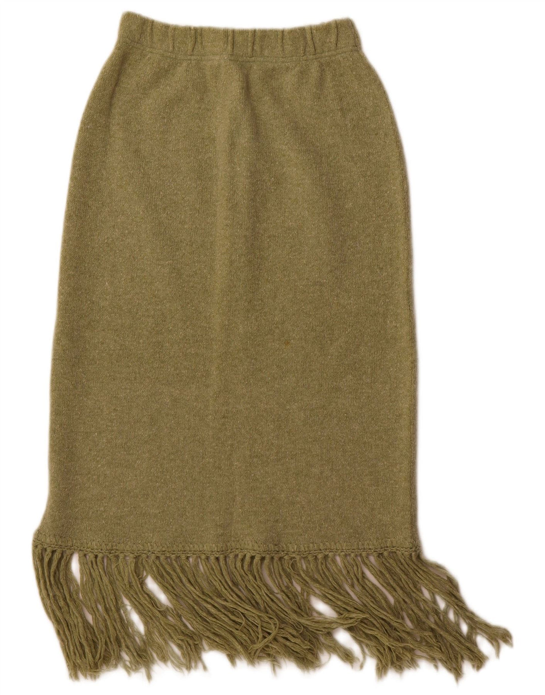 Vintage Γυναικεία Πλεκτή Μίντι Φούστα Μεσαία W28 Πράσινο μαλλί