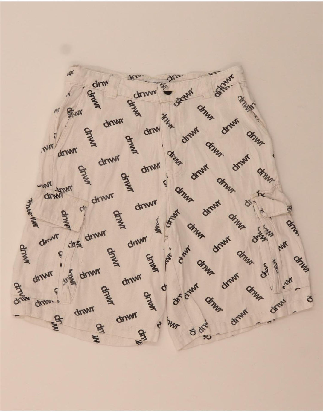 Zara Ανδρικό Σορτς Cargo Graphic EU 38 Small W30 Λευκό