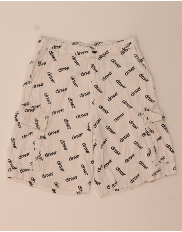 Zara Ανδρικό Σορτς Cargo Graphic EU 38 Small W30 Λευκό