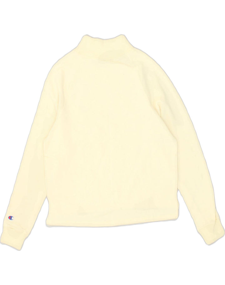 CHAMPION Womens Roll Neck Sweatshirt Jumper UK 10 Small Off White | Vintage Champion | Thrift | Second-Hand Champion | Used Clothing | Messina Hembry 