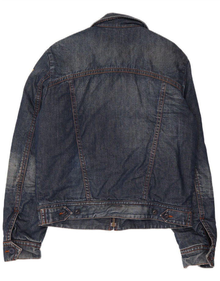 REPLAY Γυναικείο Τζιν Μπουφάν UK 16 Large Navy Blue από βαμβάκι