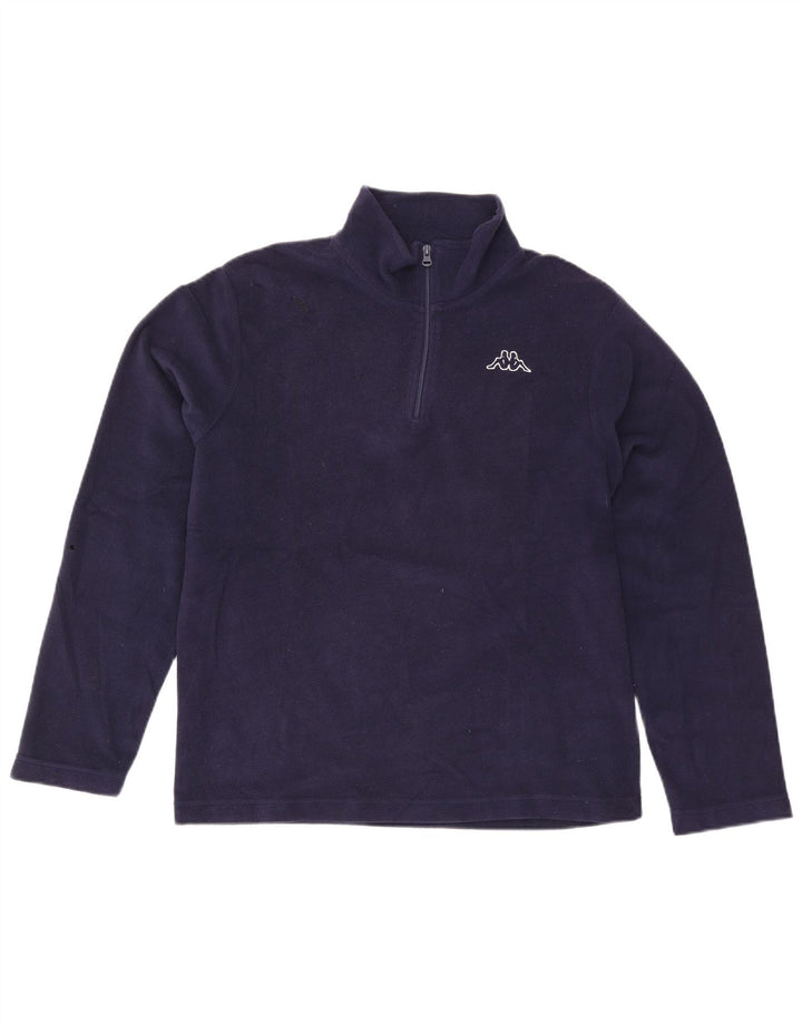 Kappa Ανδρικό φερμουάρ Fleece Jumper Μεγάλο Navy Blue Polyester