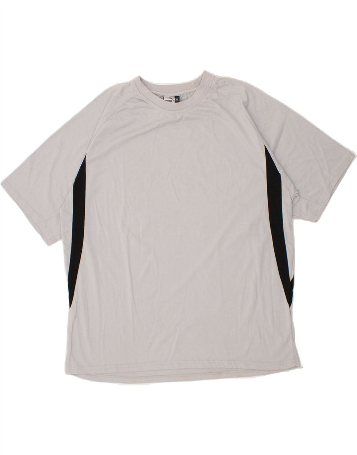 PUMA Mens T-Shirt Top XL Grey Colourblock Cotton Vintage Puma and Second-Hand Puma from Messina Hembry 
