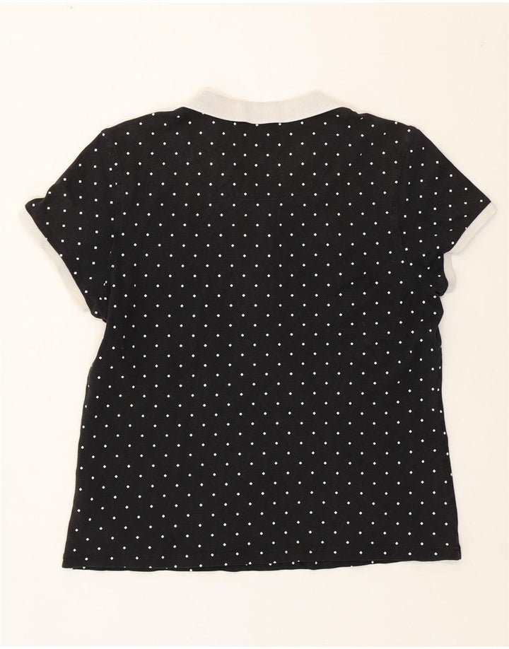 Fred Perry γυναικείο μπλουζάκι πόλο UK 14 Μεγάλο βαμβακερό μαύρο στίγμα