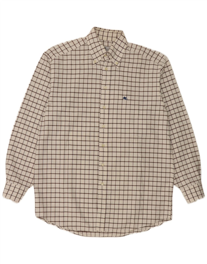 Etro Ανδρικό πουκάμισο Milano Flannel μέγεθος 42 Μεγάλο λευκό βαμβακερό