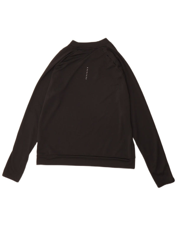 Nike Mens Dri Fit Top Long Sleeve Small Black Polyester