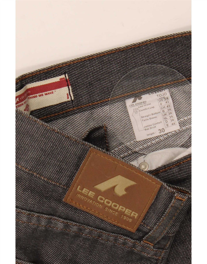 Lee Mens Straight Jeans W35 L29 Γκρι βαμβακερό