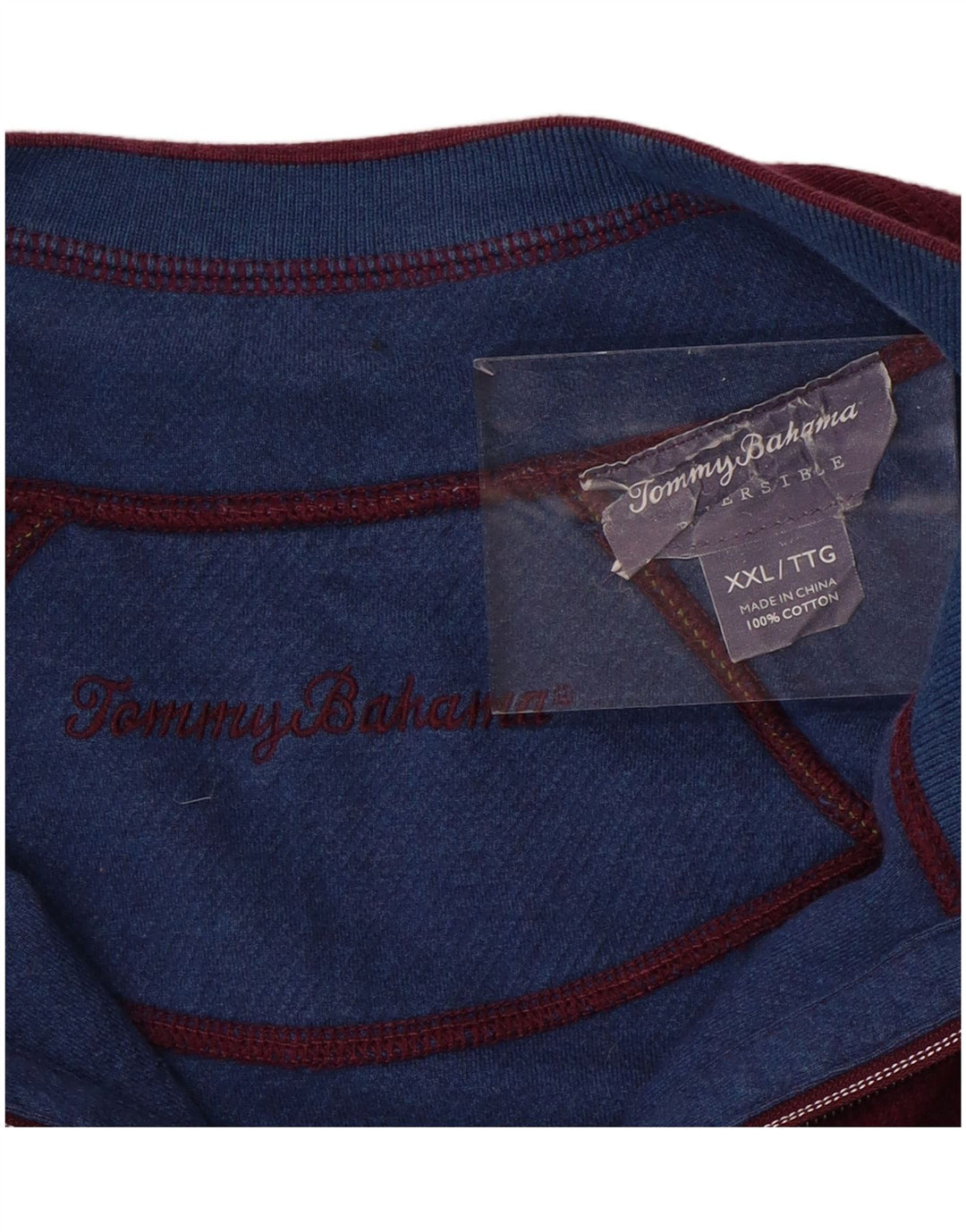 TOMMY BAHAMA Ανδρικό φούτερ με φερμουάρ πουκάμισο 2XL μωβ βαμβακερό
