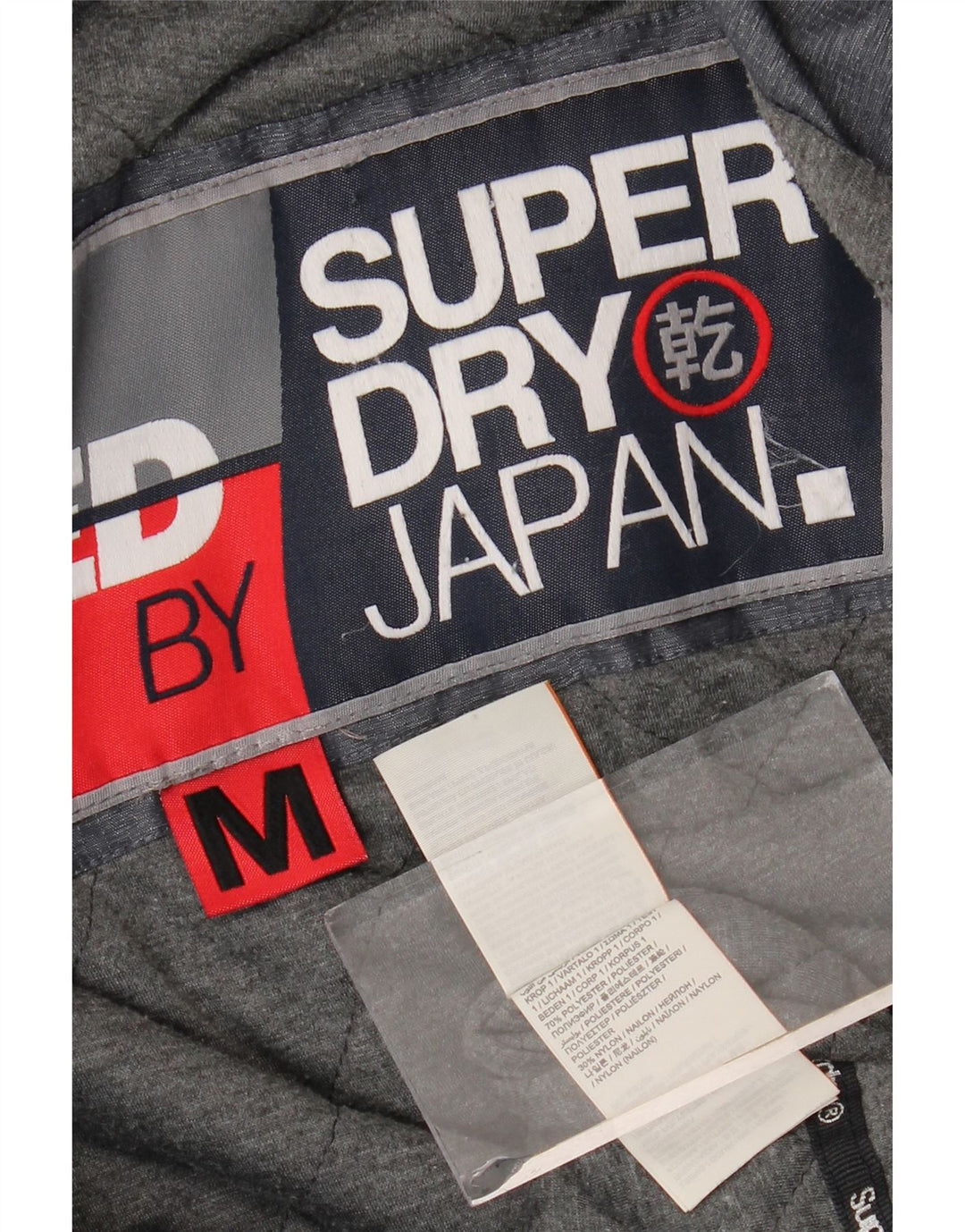 Ανδρικό μπουφάν SUPERDRY με κουκούλα αντιανεμικό UK 38 Medium Grey Polyester