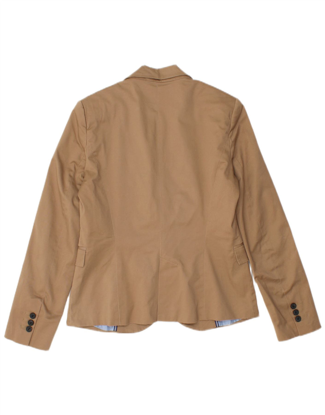 ZARA Γυναικείο σακάκι 1 κουμπιού blazer UK 14 μεγάλο καφέ βαμβακερό