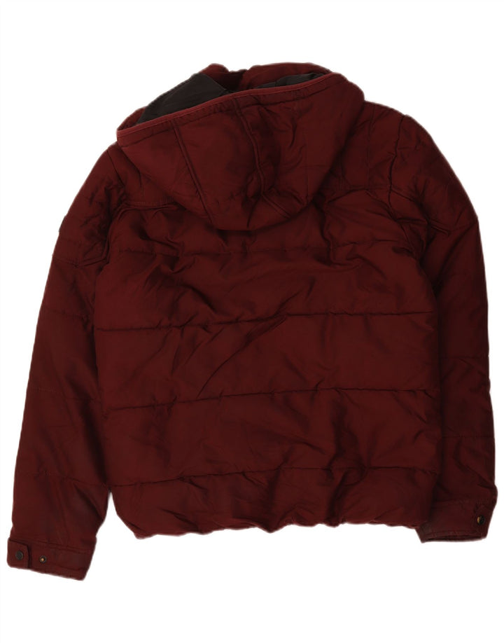 Jack & Jones Ανδρικό μπουφάν με κουκούλα UK 36 Small μπορντό πολυεστέρας