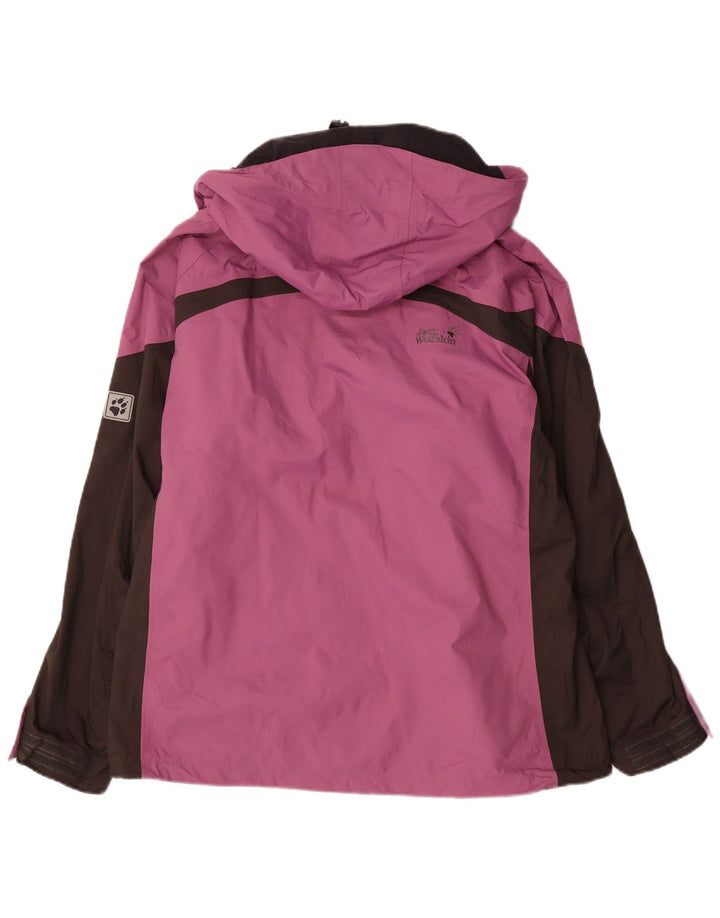Γυναικείο γραφικό μπουφάν βροχής JACK WOLFSKIN UK 22/24 2XL Purple Colourblock