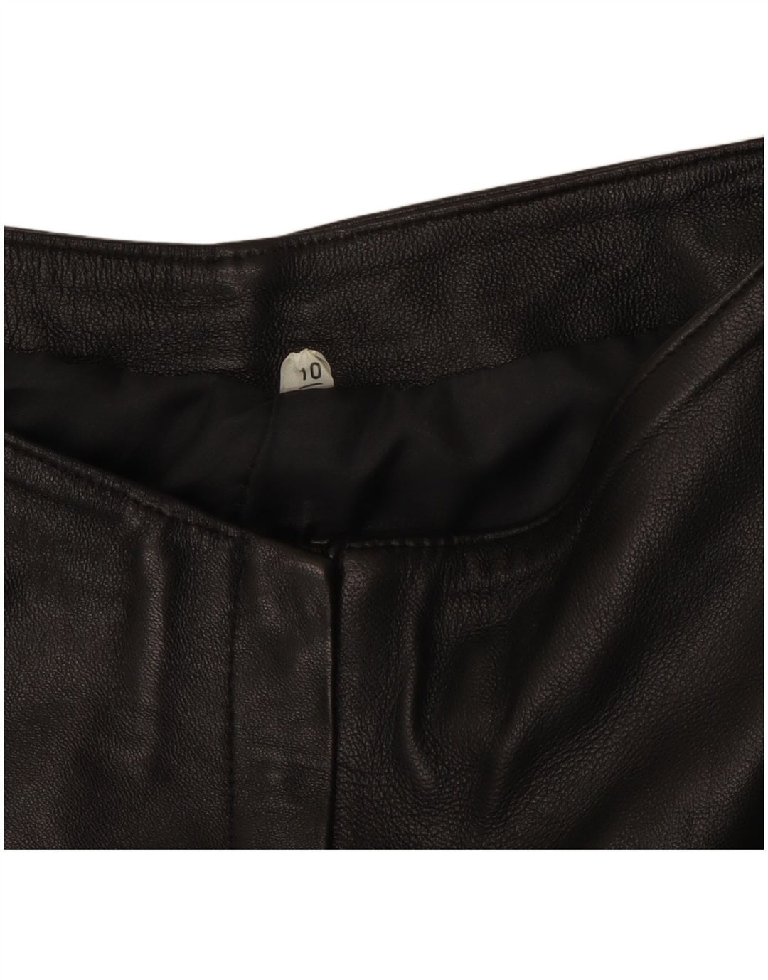 VINTAGE Γυναικείο Δερμάτινο Παντελόνι UK 10 Small W27 L31 Μαύρο