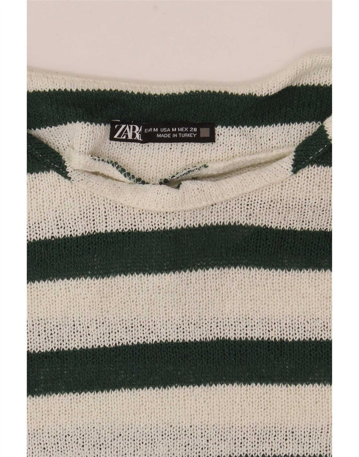 Zara Γυναικείο T-Shirt Top UK 14 Medium White Ride