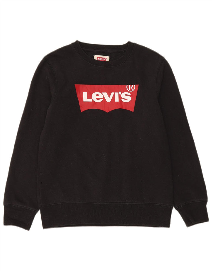 Γραφικό φούτερ Levi's Boys Jumper 11-12 ετών Μαύρο βαμβακερό