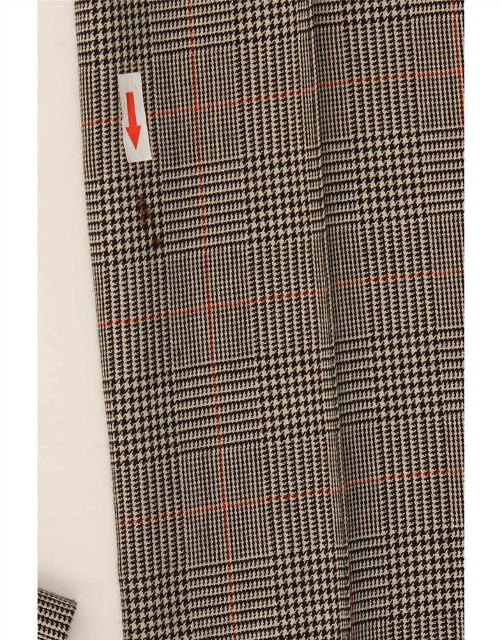 Zara γυναικείο μποτάκι παντελόνι EU 38 Small W28 L32 Grey Houndstooth Wool