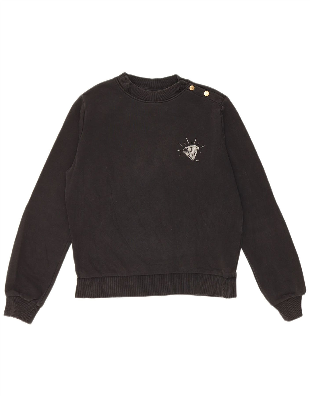 Fila Γυναικείο Φούτερ μεγάλου μεγέθους Jumper UK 6 XS Μαύρο βαμβακερό