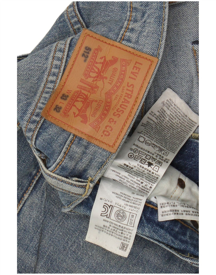 Levi's Mens 512 Tapered Jeans W33 L32 Blue Cotton