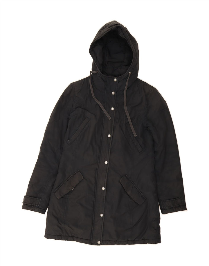 WOOLRICH Womens Hooded Parka Jacket UK 14 Medium Black Vintage Woolrich and Second-Hand Woolrich from Messina Hembry 