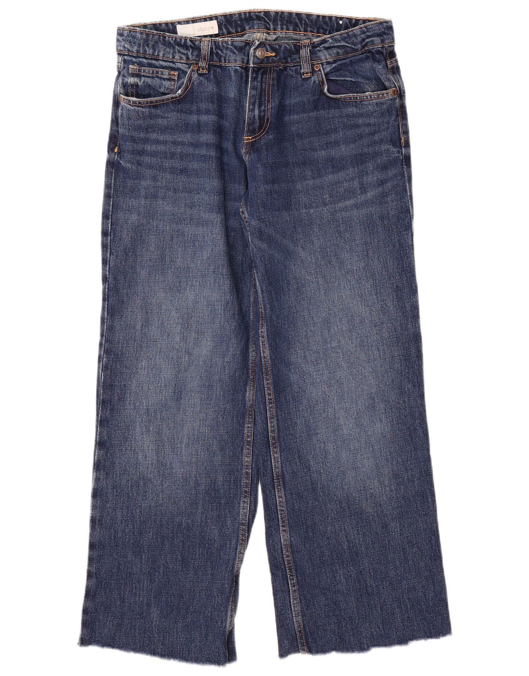 Zara Γυναικείο φαρδύ τζιν τζιν EU 40 Medium W30 L29 Μπλε βαμβακερό