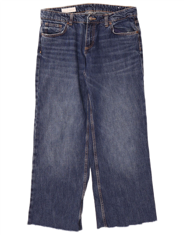 Zara Γυναικείο φαρδύ τζιν τζιν EU 40 Medium W30 L29 Μπλε βαμβακερό