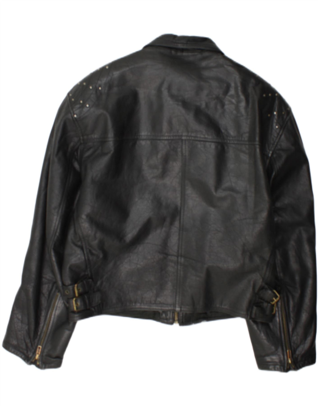 Vintage Γυναικείο Δερμάτινο Μπουφάν Racer UK 18 XL Μαύρο Δερμάτινο