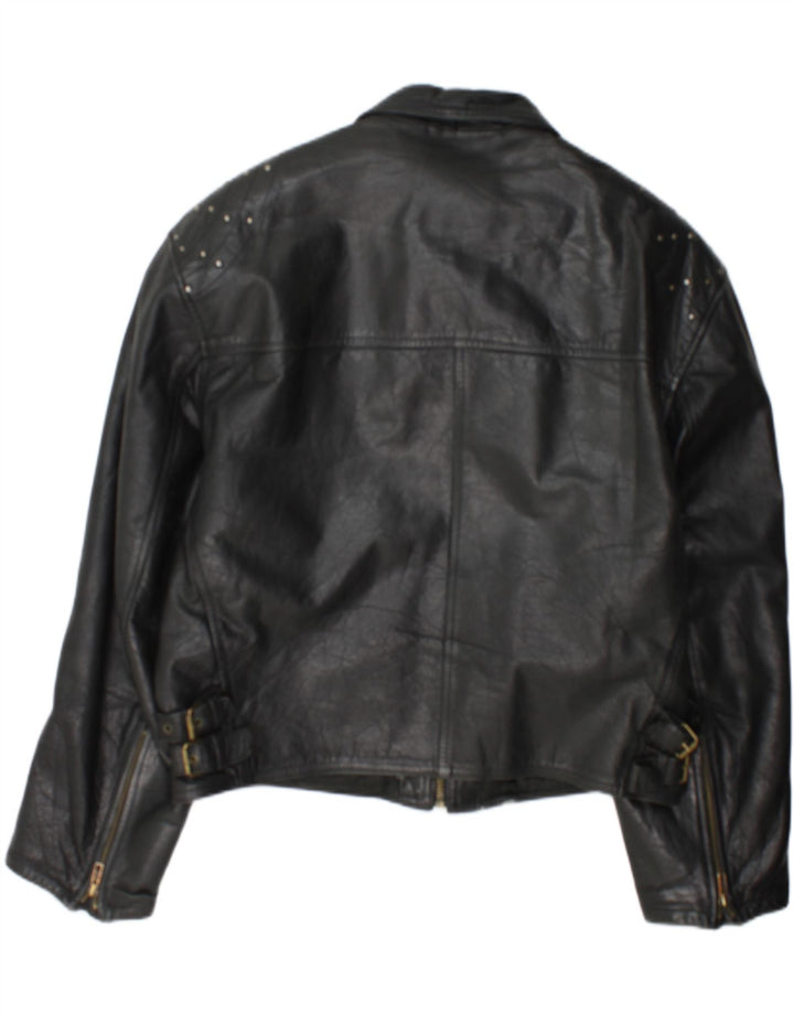 Vintage Γυναικείο Δερμάτινο Μπουφάν Racer UK 18 XL Μαύρο Δερμάτινο