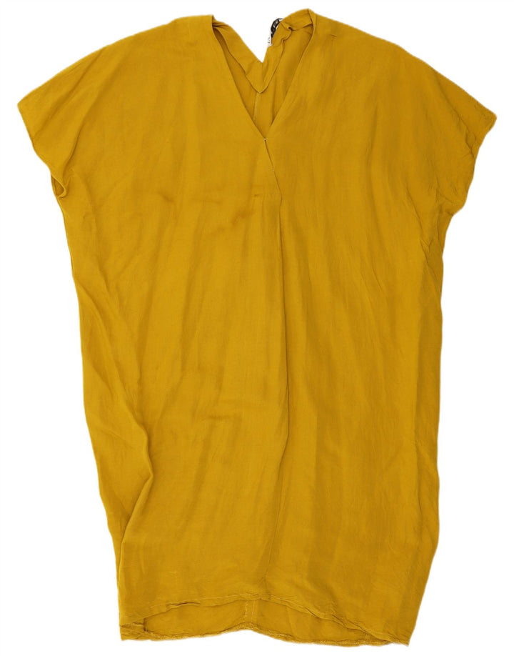 Zara Γυναικείο Υπερμεγέθη τουνίκ Φόρεμα UK 18 XL Κίτρινο