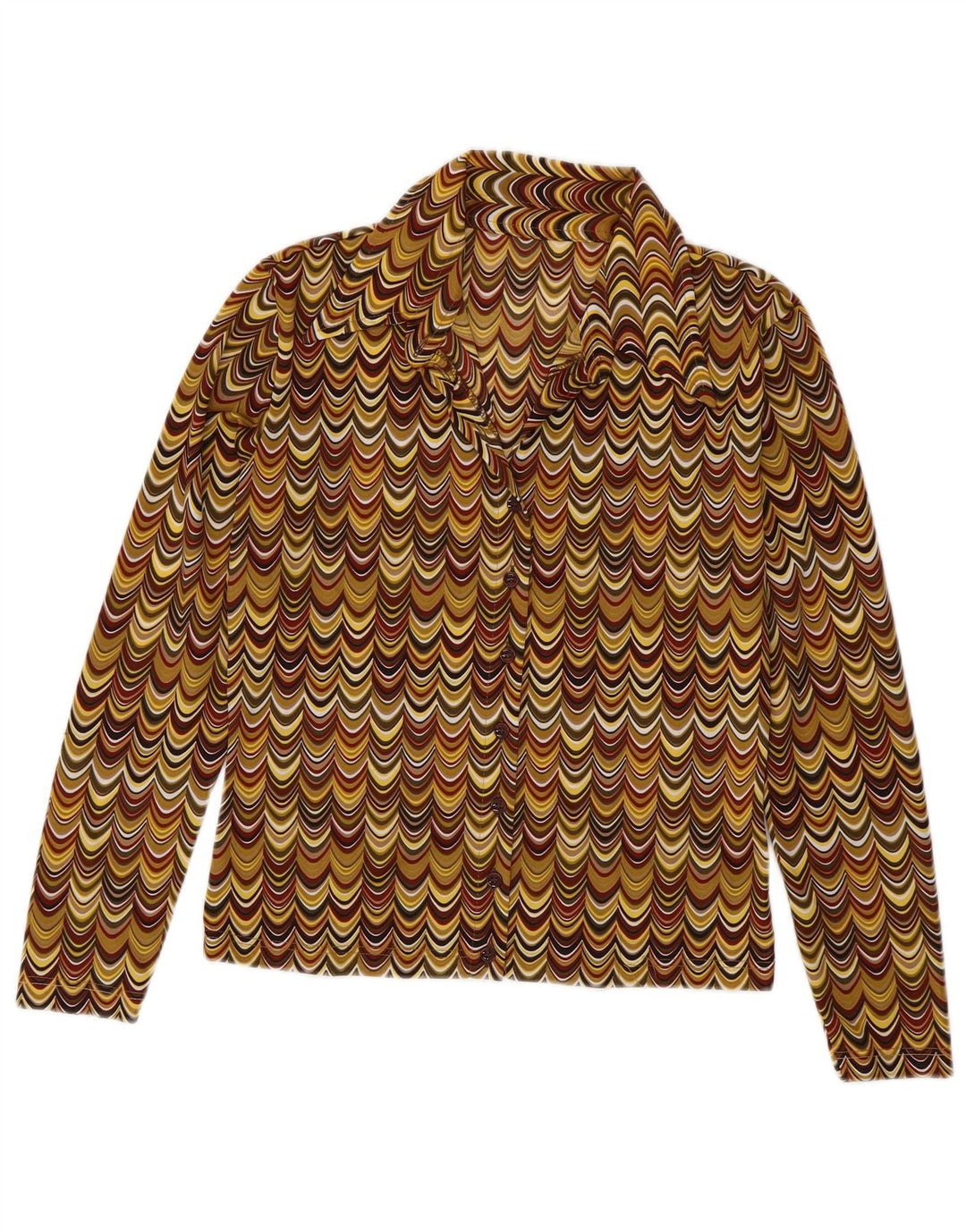 Vintage γυναικείο πουκάμισο μπλούζα UK 12 Medium πολύχρωμο γεωμετρικό