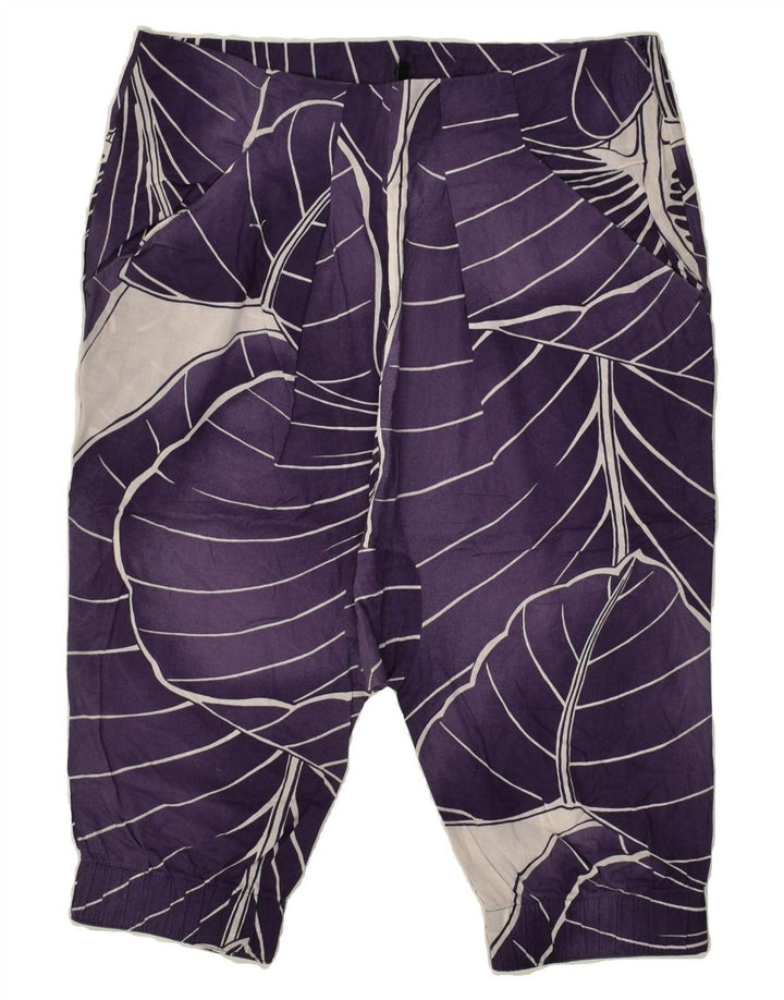BENETTON Womens Graphic Chino Shorts EU 44 XL W36 Purple Cotton | Vintage Benetton | Thrift | Second-Hand Benetton | Used Clothing | Messina Hembry 
