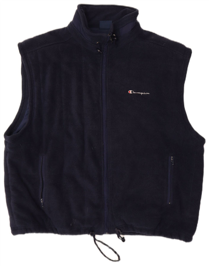 Champion Mens Fleece Gilet UK 42 XL Navy Blue Polyester