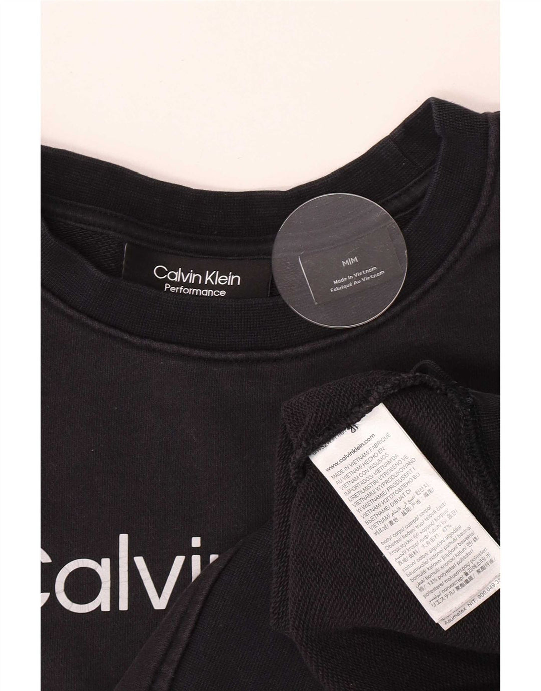 Calvin Klein Γυναικεία φούτερ με γραφικά Crop Jumper UK 14 Medium Navy Blue