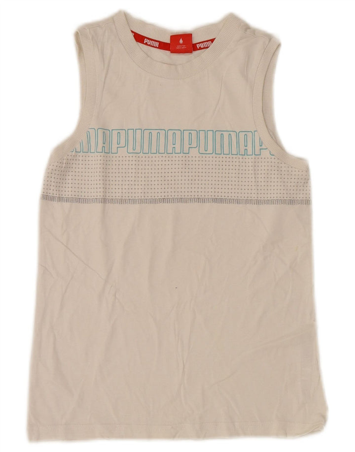 Puma Boys Graphic Vest Top 9-10 Years White Spotted
