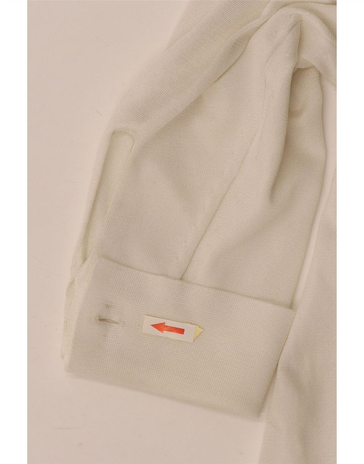 Vintage γυναικεία υπερμεγέθη μακρυμάνικη μπλούζα UK 16 Large White