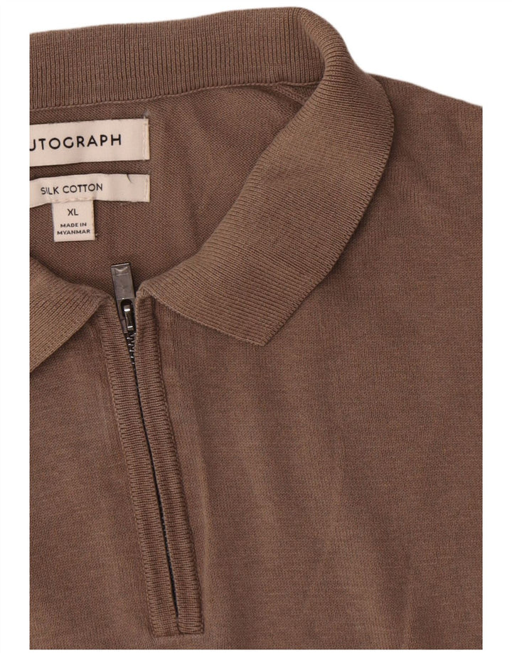 Marks & Spencer Ανδρικό πουκάμισο Polo Autograph XL Grey Silk