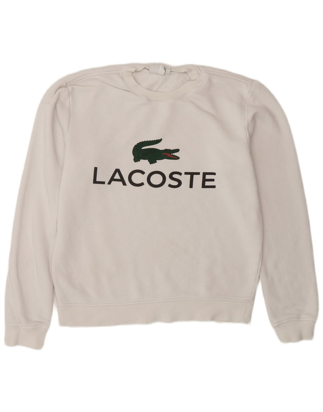 Ανδρικό γραφικό φούτερ Lacoste Jumper Μέγεθος 3 Μικρό λευκό βαμβακερό